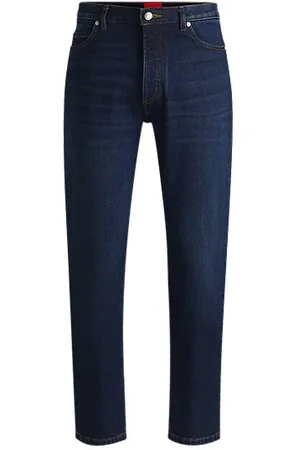 HUGO BOSS Tapered-Fit Jeans aus dunkelblauem Stretch-Denim