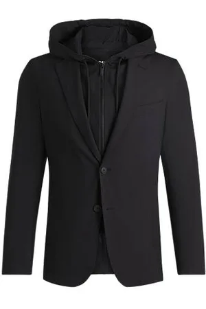 HUGO BOSS Slim-Fit Sakko mit herausnehmbarem Kapuzen-Einsatz