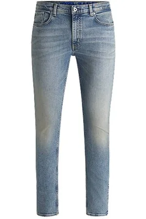 HUGO BOSS Extra Slim-Fit Jeans aus blauem Stretch-Denim mit Stone-washed-Finish