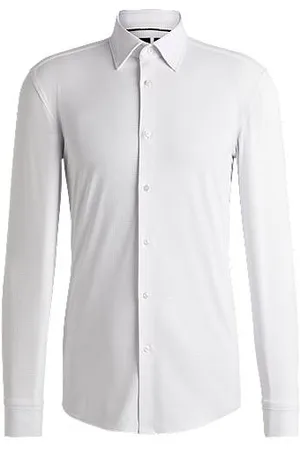 HUGO BOSS Slim-Fit Hemd aus strukturiertem Performance-Stretch-Jersey