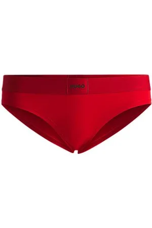 HUGO BOSS Slip aus Stretch-Baumwolle mit rotem Logo-Label
