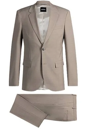 HUGO BOSS Slim-Fit Anzug aus fein gemusterter Schurwolle