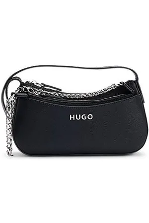 HUGO BOSS Umhängetasche aus Kunstleder mit Logo-Detail und herausnehmbarer Clutch