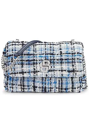 HUGO BOSS Umhängetasche aus mehrfarbigem Tweed mit Double-B-Monogramm