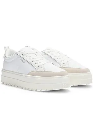 HUGO BOSS Plateau-Sneakers mit Veloursleder-Details