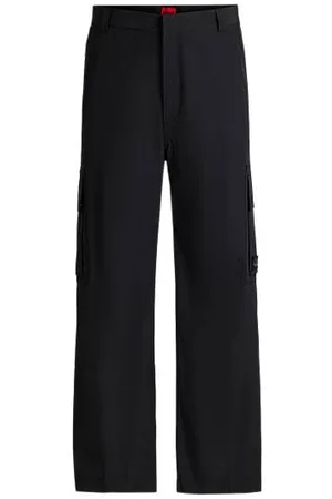 HUGO BOSS Regular-Fit Hose aus wasserabweisendem Popeline