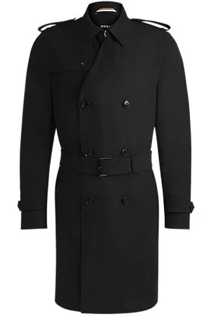 HUGO BOSS Slim-Fit Trenchcoat mit zweireihiger Knopfleiste