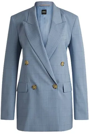 HUGO BOSS Karierter Regular-Fit Blazer aus Schurwolle