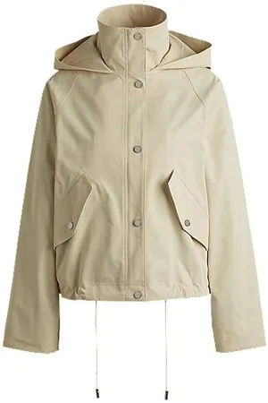 HUGO BOSS Jacke im Parka-Stil aus wasserabweisendem Gewebe mit Kapuze
