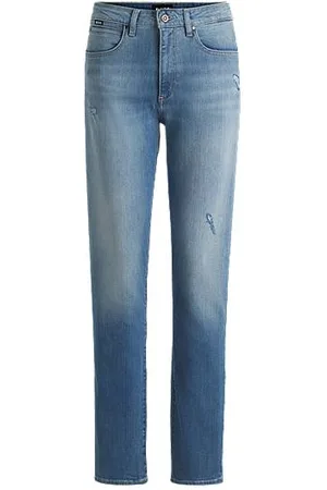 HUGO BOSS Slim-fit jeans in washed blue stretch denim