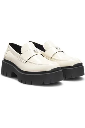 HUGO BOSS Loafer aus Leder mit Chunky-Sohle und Stack-Logo-Detail
