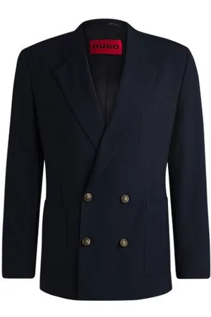 HUGO BOSS Modern geschnittene Jacke mit goldfarbenen Knöpfen