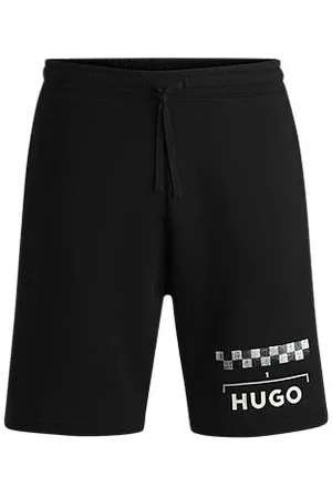 HUGO BOSS Shorts aus Baumwoll-Mix mit Racing-Print