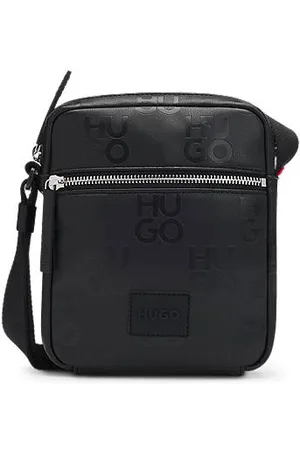 HUGO BOSS Reporter-Tasche aus Kunstleder mit Stack-Logo-Muster