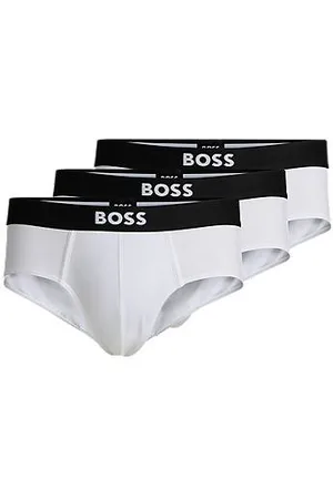 HUGO BOSS Dreier-Pack Slips aus Stretch-Baumwolle mit Logo-Bund