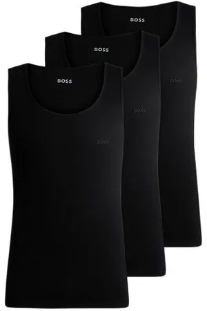 HUGO BOSS Dreier-Pack Tanktops aus Baumwolle mit Logo-Stickerei