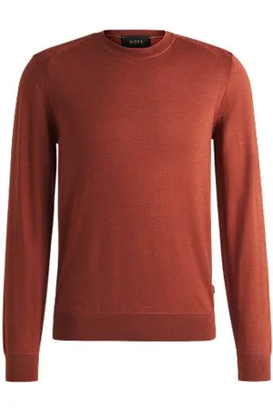 HUGO BOSS Regular-Fit Pullover aus Wolle, Seide und Kaschmir