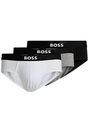 HUGO BOSS Dreier-Pack Slips aus Stretch-Baumwolle mit Logo-Bund
