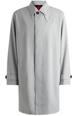 HUGO BOSS Regular-Fit Mantel aus wasserabweisender Gabardine