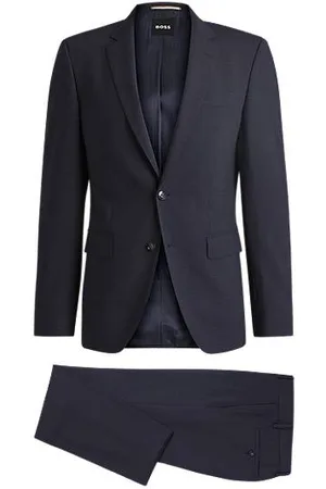 HUGO BOSS Fein gemusterter Slim-Fit Anzug aus Stretch-Gewebe