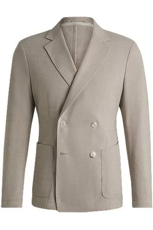 HUGO BOSS Gemustertes Slim-Fit Sakko aus Woll-Mix