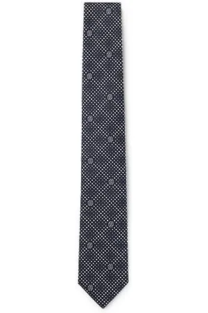 HUGO BOSS Jacquard-Krawatte aus einem Seiden-Mix mit Double-B-Monogramm