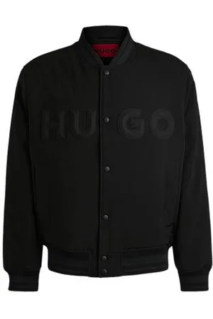 HUGO BOSS Wasserabweisende Bomberjacke mit gummiertem Logo