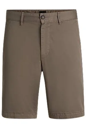 HUGO BOSS Slim-Fit Shorts aus elastischem Baumwoll-Twill