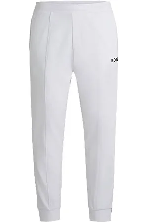 HUGO BOSS Regular-Fit Hose aus Stretch-Gabardine mit Logo-Detail