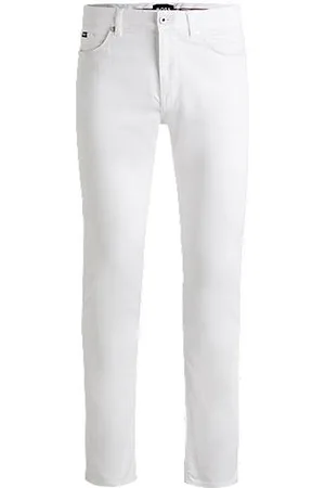 HUGO BOSS Delaware Slim-Fit Jeans aus weißem Stretch-Denim