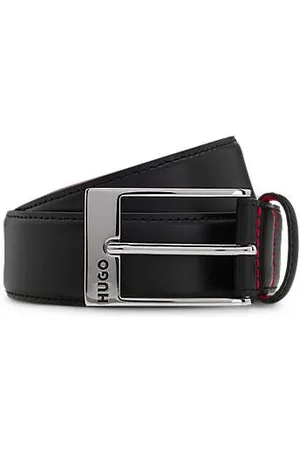 HUGO BOSS Gürtel aus Lackleder mit roter Innenseite