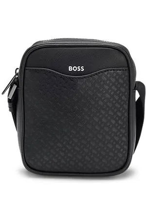 HUGO BOSS Reporter-Tasche mit Monogramm-Muster auf der Vorderseite