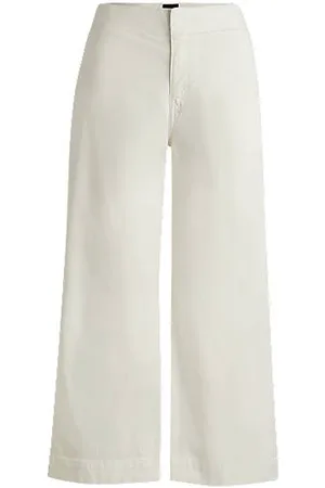 HUGO BOSS Culotte aus elastischem Baumwoll-Twill mit geradem Beinverlauf
