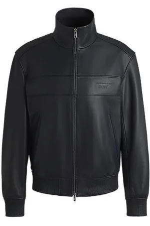 HUGO BOSS Porsche x Regular-Fit Jacke aus Leder