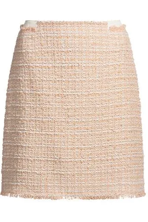 HUGO BOSS Tweed-Rock mit Stretch-Baumwolle am Bund