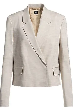 HUGO BOSS Regular-Fit Blazer aus meliertem Stretch-Gewebe