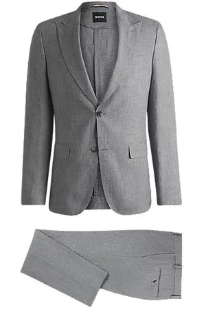 HUGO BOSS Fein gemusterter Anzug aus Leinen-Mix