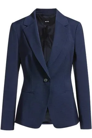 HUGO BOSS Regular-Fit Blazer aus fein karierter Schurwolle