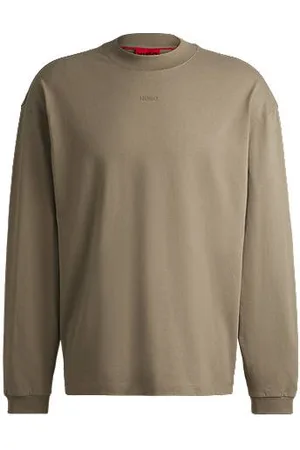 HUGO BOSS Relaxed-Fit Longsleeve aus Baumwoll-Jersey mit Logo-Print