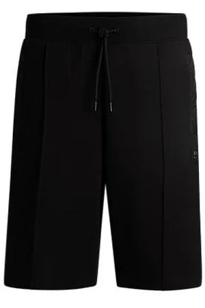 HUGO BOSS Shorts aus Baumwoll-Mix mit Zickzack-Nähten
