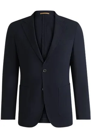 HUGO BOSS Slim-Fit Sakko aus Seersucker-Woll-Mix mit Seide