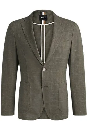 HUGO BOSS Slim-Fit Sakko aus Schurwoll-Mix mit Leinen-Anteil