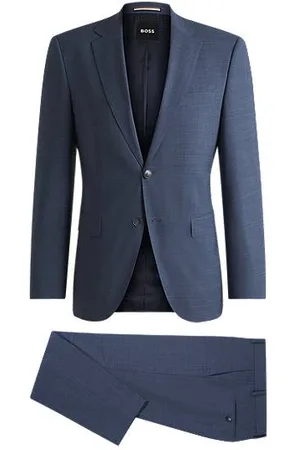 HUGO BOSS Regular-Fit Anzug aus gemustertem Stretch-Gewebe
