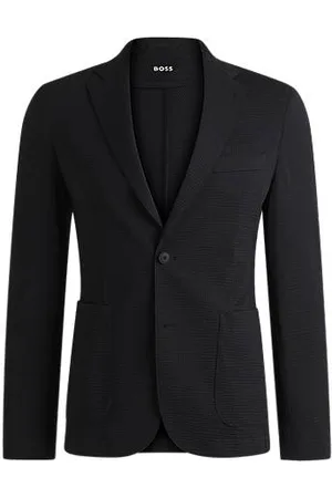 HUGO BOSS Slim-Fit Sakko aus elastischem Seersucker