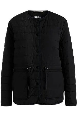 HUGO BOSS Wattierte Jacke mit wasserabweisendem Finish und Tunnelzug am Bund