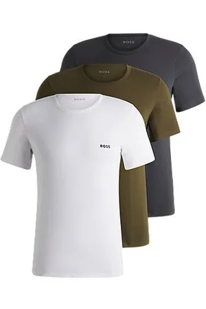 HUGO BOSS Dreier-Pack T-Shirts aus Baumwolle mit Logo-Stickerei