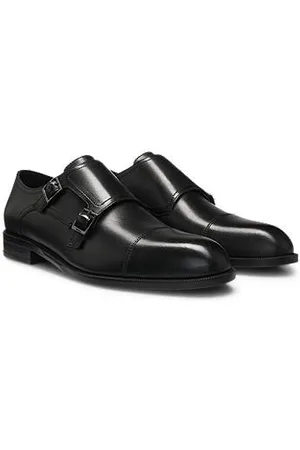 HUGO BOSS Monkstraps aus Leder mit doppeltem Riemen