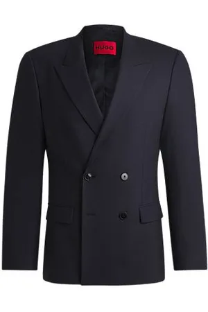 HUGO BOSS Slim-Fit Popeline-Sakko aus elastischem Woll-Mix