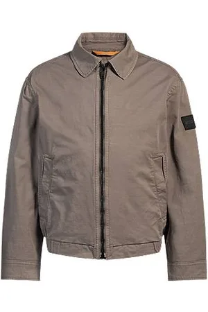 HUGO BOSS Relaxed-Fit Jacke aus elastischem Baumwoll-Twill