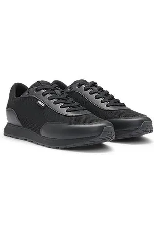 HUGO BOSS Sneakers in Strick-Optik mit Kunstlederbesatz